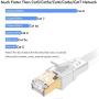 Cat 8 Ethernet Cable 50 ft, 26AWG Heavy Duty High Speed RJ45 Patch Cord, Cat8 LAN Gold Plated 40Gbps 2000Mhz Network, Indoor, Outdoor & Weatherproof S/FTP UV Resistant for Router/Modem/Gaming/Switch