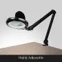 Brightech LightView Pro Magnifying Lamp & Table Clamp - Max Comfort - Pro Work Like Lash Extensions & Crafts - Durable Glass Magnifier with Bright LED Light - Dimmable & Adjustable Light Color