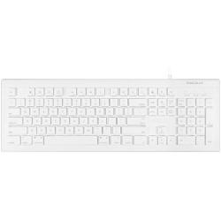 Macally Full Size USB Wired Keyboard (MKEYE) for Mac and PC (White) w/ Shortcut Hot Keys