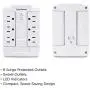 CyberPower CSB600WS Surge Protector, 900J/125V, 6 Swivel Outlets, Wall Tap, White CyberPower CSB600WS Surge Protector, 900J/125V, 6 Swivel Outlets, Wall Tap, White