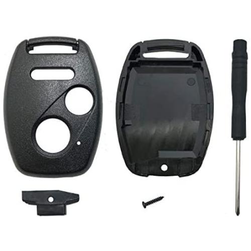 Replacement Key Fob Shell Fit for Honda Accord Crosstour Civic Odyssey CR-V CR-Z Fit 3 Buttons Keyless Entry Remote Case Car Key Housing (Casing Only)