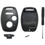 Replacement Key Fob Shell Fit for Honda Accord Crosstour Civic Odyssey CR-V CR-Z Fit 3 Buttons Keyless Entry Remote Case Car Key Housing (Casing Only)