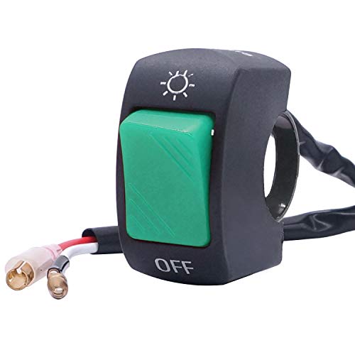 Taiss 12V 7/8″(22mm) Universal Motorcycle Handlebar Switch for U5 U7 U2 Motorcycles Scooter Electrombile Motorbike Headlight Green On Off Button F001-G