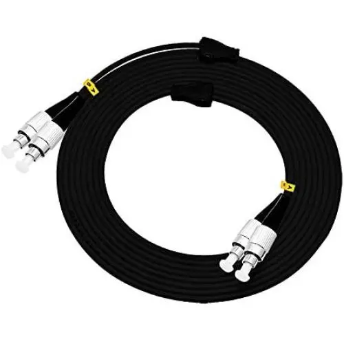 Jeirdus 5M FC to FC FC-FC Outdoor Armored Duplex 9/125 SM Fiber Optic Cable Jumper Optical Patch Cord 5Meters 16ft Singlemode