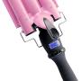Alure Three Barrel Curling Iron Wand with LCD Temperature Display - 1 Inch Ceramic Tourmaline Triple Barrels, Dual Voltage Crimp
