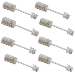 Telephone Cord Detangler, Uvital Anti-Tangle Telephone Handset Cable 360 Degree Rotating Landline Swivel Cord Untangler White (8 Pack)
