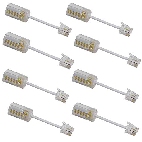 Telephone Cord Detangler, Uvital Anti-Tangle Telephone Handset Cable 360 Degree Rotating Landline Swivel Cord Untangler White (8 Pack)
