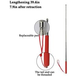 Fivebop 4Pack Telescopic Teachers Pointer Extenable Stainless Steel Hand Pointer Stick Retractable Teaching School Office Whiteboard Handheld Pointer with Anti-Slip Grip & Felt Nib, Extends to 39''-B