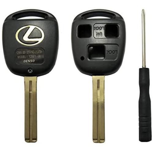 Horande Replacement Keyless Entry Remote Control Key Fob Case cover Fit for ES GS GX IS LS LX RX SC IS300 IS330 ES330 RX330 RX350 LX470 GX470 Key Fob Shell Cover With Blade (2PCS)