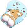 Moptmos 3D Mouse Pad Ergonomic Mouse Pad with Gel Wrist Rest Support Anime Corgi Dog Mouse Pad for Computer, Laptop, Home & Office (Blue)