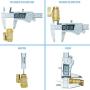 Digital Vernier Caliper IP54 Made of Hardened Stainless Steel by PQS Large LCD Screen-6''/150mm-Auto Off Provides Precision Measurement in Inches and Metric Easy to Read and Use