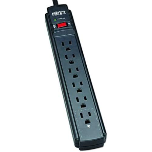 Tripp Lite 6 Outlet Surge Protector Power Strip, 6ft Cord, 790 Joules, Black, & $20,000 INSURANCE (TLP606B)
