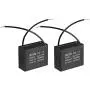 uxcell Ceiling Fan Capacitor CBB61 2uF 450V AC 2 Wires Metalized Polypropylene Film Capacitors 36.5x16x29.5mm for Water Pump Motor Generator, Pack of 2