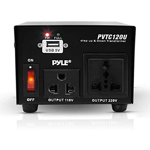 Step Up and Down Converter - 100 Watt Voltage Converter Transformer w/ USB Charging Port, UK Power Adapter, AC 110 / 120 to 220 / 240 Volt Vice Versa, 110V/120V/220V/240V Input Voltage - Pyle PVTC120U