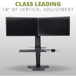 Uprite Ergo Sit2Stand Desktop Height Adjustable Workstation - Dual Monitor - Black/Black