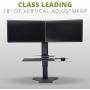 Uprite Ergo Sit2Stand Desktop Height Adjustable Workstation - Dual Monitor - Black/Black
