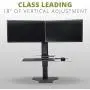 Uprite Ergo Sit2Stand Desktop Height Adjustable Workstation - Dual Monitor - Black/Black