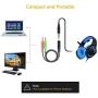 MillSO Headset Splitter 3.5mm for Computer CTIA Jack Headset Adapter Mic and Audio Headphone Splitter Cable with Separate Microphone and Headphone Connector for Gaming Headset to PC - 8inch/20CM Black