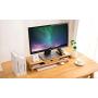 Homerays Bamboo Monitor Stand, No Assembly Required Exquisite Monitor Stand with Drawer, Ergonomic Height Bamboo Wood Monitor Stand, for Computer Monitor Riser