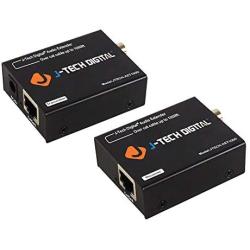 J-Tech Digital Optical/Coaxial Digital Audio Extender/Converter Over Single Cat5e/6 Cable (PoC) up to 990’ (300m) for Dolby Digital, DTS 5.1, DTS-HD, PCM [JTECH-AET1000]