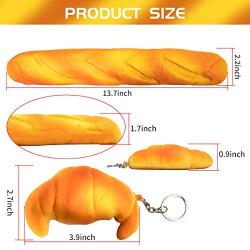 Soft Toast Bread Baguette Shape Anti-Skid Keyboard Wrist Rest Support & Mouse Wrist Support for Office,Computer,Laptop& Mac,Slow Bounces Back Foam for Easy Typing & Pain Relief