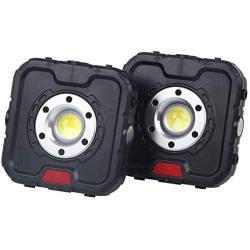 FISHNU COB LED Portable Floodlight - 5W New Multi-Function Hanging Battery Work Light - Strong Magnetic with Fixed Hanging Hook,Multiple Combinations Lights(2 Pack)