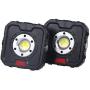 FISHNU COB LED Portable Floodlight - 5W New Multi-Function Hanging Battery Work Light - Strong Magnetic with Fixed Hanging Hook,Multiple Combinations Lights(2 Pack)