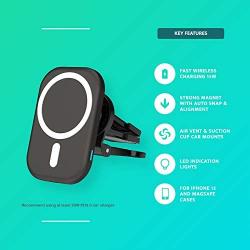 UPNEXT iPhone 12 Magnetic Car Mount | iPhone Car Charger Apple | Wireless Car Charger Mount | Compatible with MagSafe Car Mount (Black)