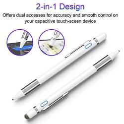 Active Stylus Pen Compatible with iOS&Android Touch Screens, 2 in 1 Fine Point Digital Pen, Rechargeable iPad Pencil Compatible with iPhone/Android Phone/iPad/ipad Air/iPad Pro/Samsung Tablets/etc.