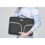 HESTECH Chromebook Case,11.6''-12.5 inch Water Repellent Polyester Protective Laptop Sleeve Bag Handle Front Pockets Acer/HP Stream/Samsung/Microsoft Surface Pro 7/3/4/5/6,Black