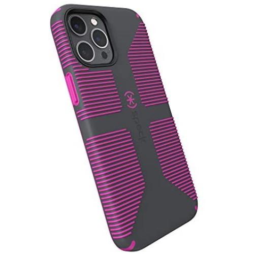 Speck Products CandyShell Pro Grip iPhone 12 Pro Max Case, Slate Grey/It’s a Vibe Violet (137609-9230)