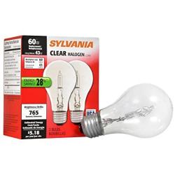 LEDVANCE 52550 Halogen Bulb Clear A19, 43 watt, Pack of 2, 2 Count