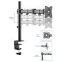 Rocelco Premium Desk Computer Monitor Mount - VESA Pattern Fits 13'' - 32'' LED LCD Single Flat Screen - Double Articulated Full Motion Adjustable Arm - Grommet and C Clamp - Black (R DM1)