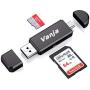 Vanja Micro USB OTG Adapter and USB 2.0 Portable Memory Card Reader for SDXC, SDHC, SD, MMC, RS-MMC, Micro SDXC, Micro SD, Micro SDHC Card and UHS-I Card