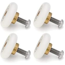 Set of 4 Dia 19mm Stainless Steel Shower Door Wheels Rollers Runners, White, 19mm x 5mm (Stainless steel-4PCS)