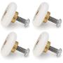 Set of 4 Dia 19mm Stainless Steel Shower Door Wheels Rollers Runners, White, 19mm x 5mm (Stainless steel-4PCS)