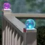 4x4 Solar Post Cap Lights - SunnyPark Deck Fence Outdoor Railing Lights Decorative Solar Powered Gazing Ball Caps LED Lamp for Garden, Patio, Pathway