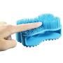 Emoly Upgraded Soft Silicone Body Brush Body，Scrubber Bath Shower Glove Exfoliating Skin SPA Massage Scrubber Cleanser, Antiskid Finger Sleeve for Baby Kids Wife Men Women Family (Blue)