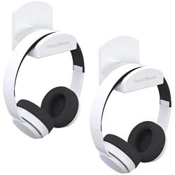 TotalMount for Headphones – Will Not Damage Your Wall with Screws or Permanent Adhesive (Premium White – Two Pack)