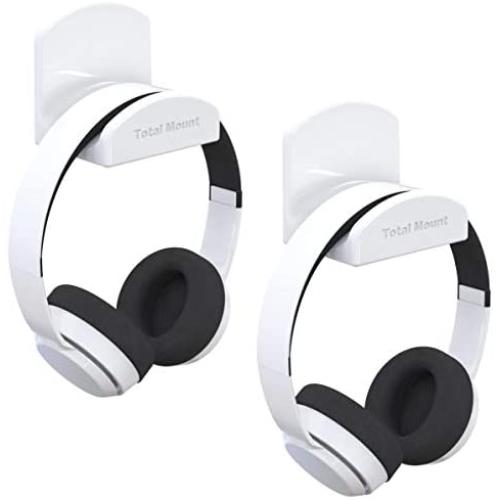 TotalMount for Headphones – Will Not Damage Your Wall with Screws or Permanent Adhesive (Premium White – Two Pack)