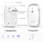 Wireless Doorbell Kit, 2 Plug-in Receivers, 2 Transmitters, 1300ft Range, 58Chimes, 4Level Sound, LED Indicator, Battery Included, Waterproof, Easy to Install, Silver, for House, Class, Office