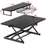 SHW 36-Inch Height Adjustable Standing Desk Sit to Stand Riser Converter Workstation, Black