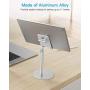 Cell Phone Stand, OMOTON Angle Height Adjustable Phone Stand, Aluminum Desktop Phone Holder Dock Stand for Desk, Compatible with iPhone 11/Xr/Xs Max, All Smartphones and All Tablets(4-11), Silver
