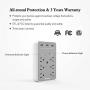 Huntkey 6 AC Outlets Surge Protector with 3 USB Charging Ports 3.4 Amp, SMD607