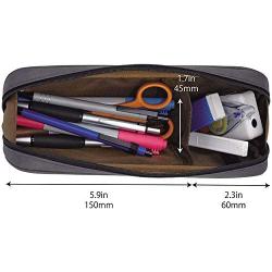 LIHIT LAB Pen Case, 9.4 x 1.8 x 3 inches, Blue (A7552-108) (New Version: 9.4 x 1.8 x 3'', Blue)