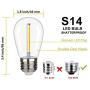 EMITTING Shatterproof & Waterproof S14 Replacement LED Light Bulbs –1W Equivalent to 10W, White Warm 2200K Outdoor String Lights Vintage LED Filament Bulb, E26 Base Edison LED Light Bulbs (S14-25PACK)