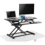Amer EZriser36 Height Adjustable sit/Stand Desk Computer Riser, Dual Monitor Capable, 37.5'' Wide with Keyboard Tray - Black Finish