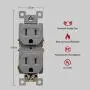 ENERLITES Tamper-Resistant Child Safe Duplex Receptacle Outlet, Residential Grade, 3-Wire, Self-Grounding, 2-Pole, 15A 125V, UL Listed, 61580-TR-GY-10PCS, Gray (10 Pack) ENERLITES Tamper-Resistant Child Safe Duplex Receptacle Outlet, Residential Grade, 3-Wire, Self-Grounding, 2-Pole, 15A 125V, UL Listed, 61580-TR-GY-10PCS, Gray (10 Pack)