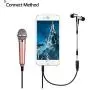 Mini Microphone,Singing Mic Equipment,Beautiful Vocal Quality,Mini Type Space Saving,Metal Frothing Process,3.5mm Audio Connector,Suitable for Laptop, iPhone, Android Phone (Golden)