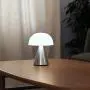 Lexon MINA L - Portable LED lamp, 24 Hours of Battery Life, 9 Ambient Colors with Pressure Dimmer Switch Light, IPX4 Water Resistance, QI Charging or USB-C - Aluminium/Alu Poli